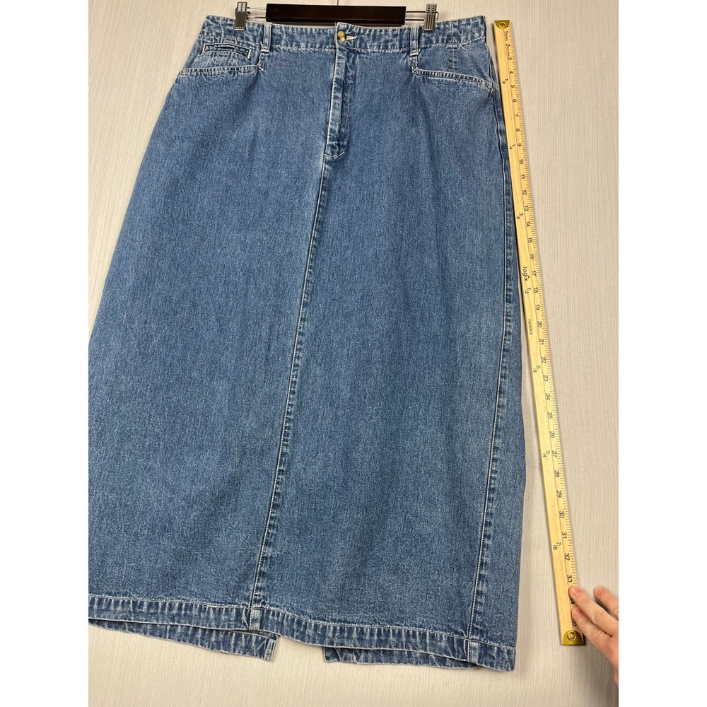 Eddie Bauer‎ Denim Skirt Womens 18 Straight High Waisted Vintage 90s 36x37 - Picture 8 of 8